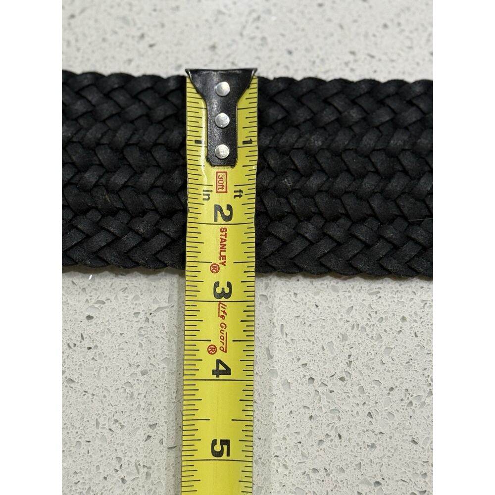 Brighton B30873 Black Braided Leather Belt Silver Scroll Buckle Boho Western EUC - Picture 8 of 8